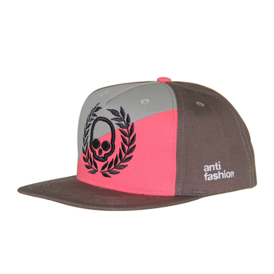 دو رنگ پنل جلویی پنبه کلاه Snapback سفارشی طراحي 5 پنل کلاه های شیک