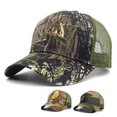 ISO تایید شده Camouflage Mesh Cap 3D Embroidered Trucker Hat 6 Panel