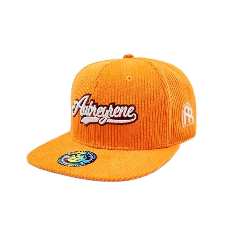 یک جنس ساخته شده 6 پانل کلاه Snapback کلاه Corduroy Flat Peak Mid Profile Snapback